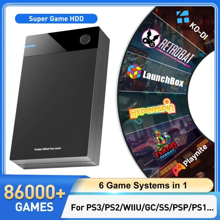 12Tb Gaming Hdd With Hyperspin Launchbox Retrobat Playnite With 86000+ Retro Video Games Super Console For Ps3/Ps2/Ps/Wii/Wiiu - Image 1