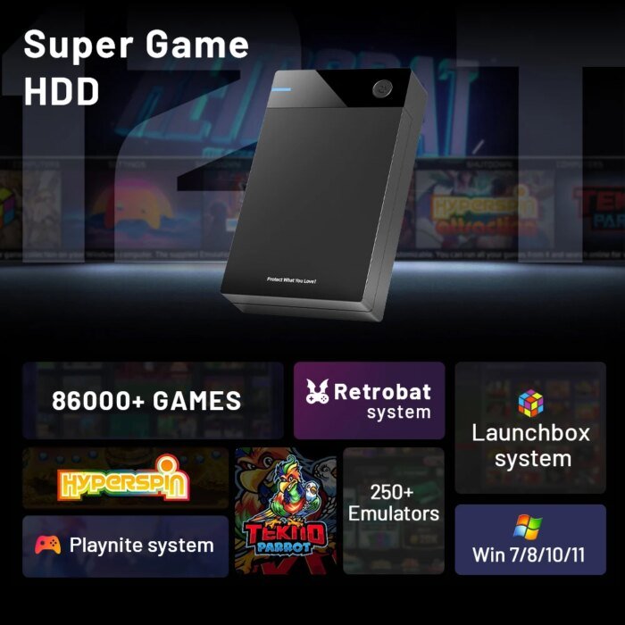 12Tb Gaming Hdd With Hyperspin Launchbox Retrobat Playnite With 86000+ Retro Video Games Super Console For Ps3/Ps2/Ps/Wii/Wiiu - Image 2