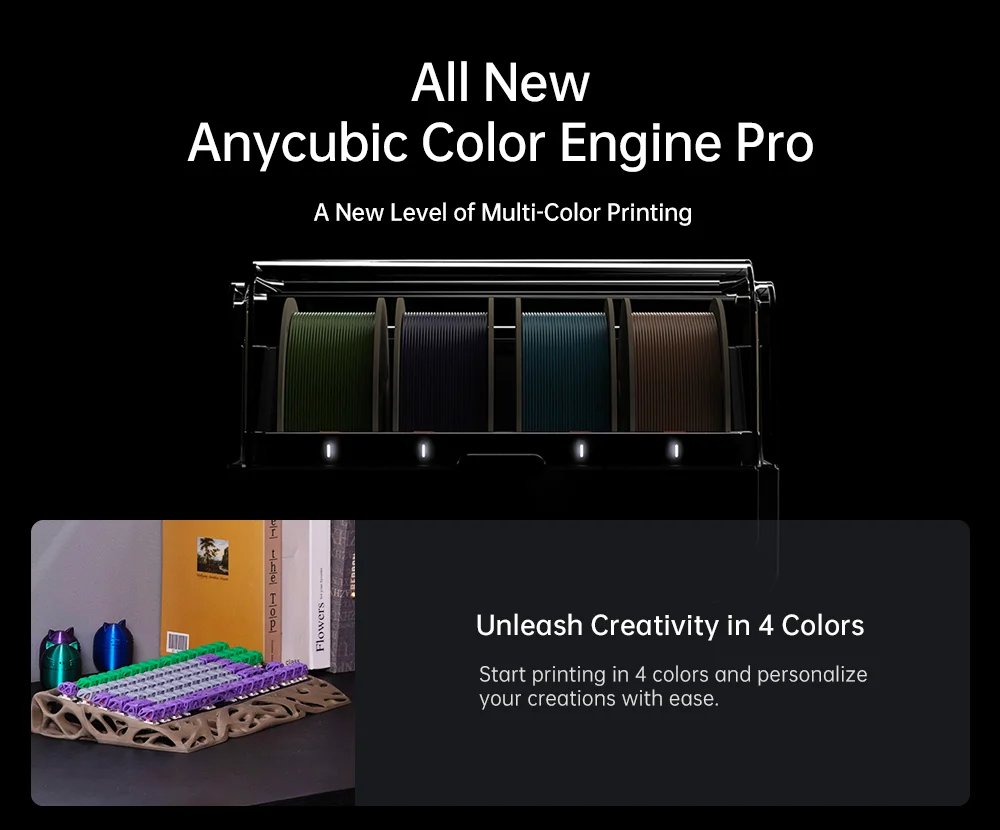 Anycubic Kobra 3 Combo Multi-Color Fdm 3D Printer Max 600Mm/S Printing Speed Build Size 250X250X260Mm