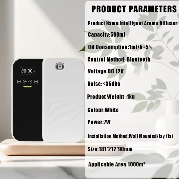 1000M³ Scent Diffuser Machine Wall Mounted Fragrance Diffuser Bluetooth Essential Oils Diffuser Electric Smell For Home Hotel - Image 6