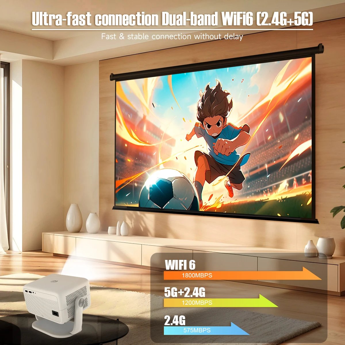 Magcubic Native 1080P 650Ansi 4K Android 11 L018 360° Projector With Auto Keystone Focus Air Mouse Wifi6 Bt5.2 Portable Outdoor Magcubic Native 1080P 650Ansi 4K Android 11 L018 360° Projector With Auto Keystone Focus Air Mouse Wifi6 Bt5.2 Portable Outdoor