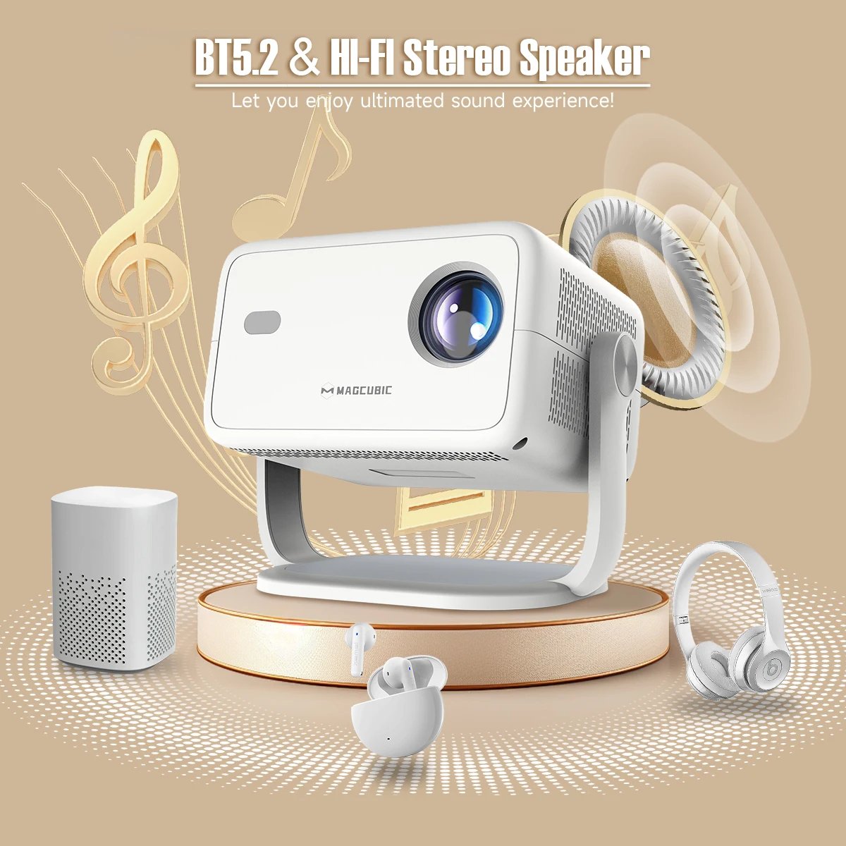 Magcubic Native 1080P 650Ansi 4K Android 11 L018 360° Projector With Auto Keystone Focus Air Mouse Wifi6 Bt5.2 Portable Outdoor Magcubic Native 1080P 650Ansi 4K Android 11 L018 360° Projector With Auto Keystone Focus Air Mouse Wifi6 Bt5.2 Portable Outdoor