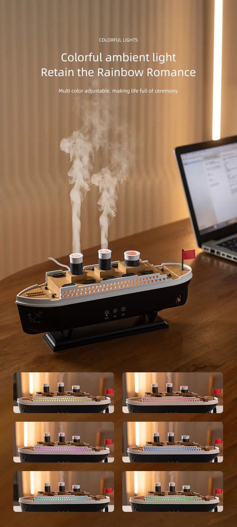 Retro Ship Air Humidifier Ultrasonic Aromatherapy Diffusers Mist Maker Fragrance Essential Oil Aroma Difusor Remote Control Retro Ship Air Humidifier Ultrasonic Aromatherapy Diffusers Mist Maker Fragrance Essential Oil Aroma Difusor Remote Control