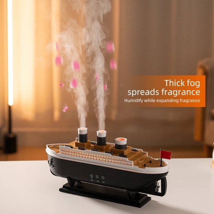 Retro Ship Air Humidifier Ultrasonic Aromatherapy Diffusers Mist Maker Fragrance Essential Oil Aroma Difusor Remote Control - Image 5