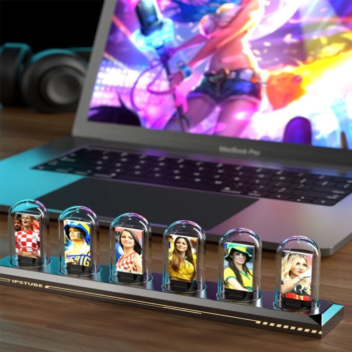 Nixie Tube Clock Night Light Ips Rgb Glow Color App Control Diy Screen Digital Tube Clock For Bedroom - Image 5