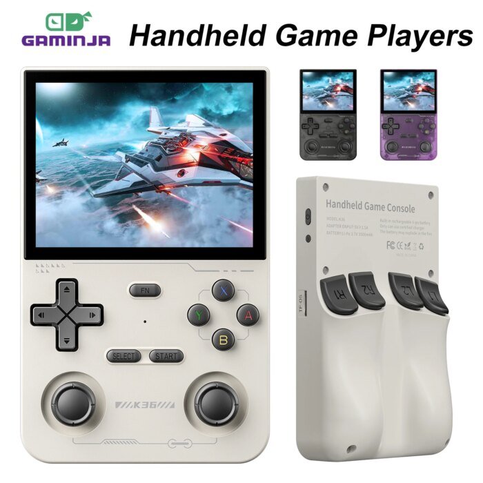 Gaminja Open Source K36 Retro Handheld Video Game Console 16000 Games Emulator For Ps1/Psp/Dc/N64/Ss 500Nit 3.5 Inch Ips Screen - Image 1