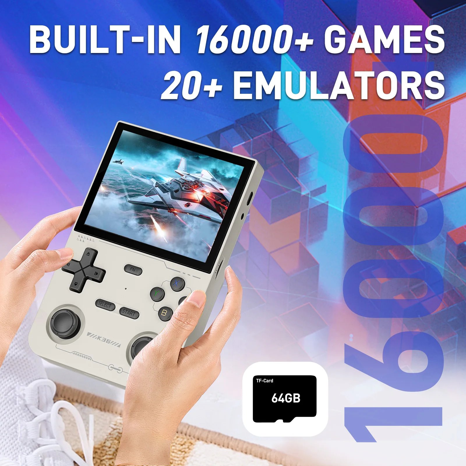 Gaminja Open Source K36 Retro Handheld Video Game Console 16000 Games Emulator For Ps1/Psp/Dc/N64/Ss 500Nit 3.5 Inch Ips Screen Gaminja Open Source K36 Retro Handheld Video Game Console 16000 Games Emulator For Ps1/Psp/Dc/N64/Ss 500Nit 3.5 Inch Ips Screen