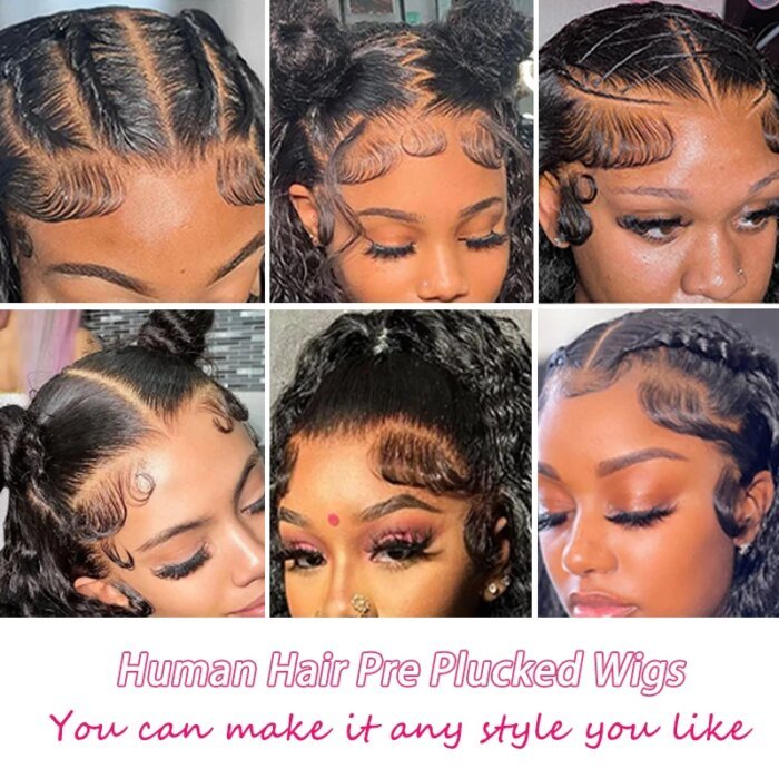 Water Wave 13X6 Lace Front Wigs Human Hair Wet And Wavy Wigs For Women Deep Curly Lace Front Wigs Pre Plucked With Baby Hair - Image 3