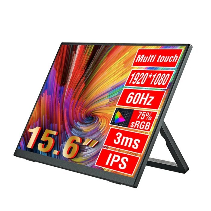Anmite 15.6-Inch Portable Touch Monitor 1080P Hdr 16:9 Low Blue Light For Xbox Ps4 / 5 Switch Cell Phone Pc Loptop Extension - Image 1