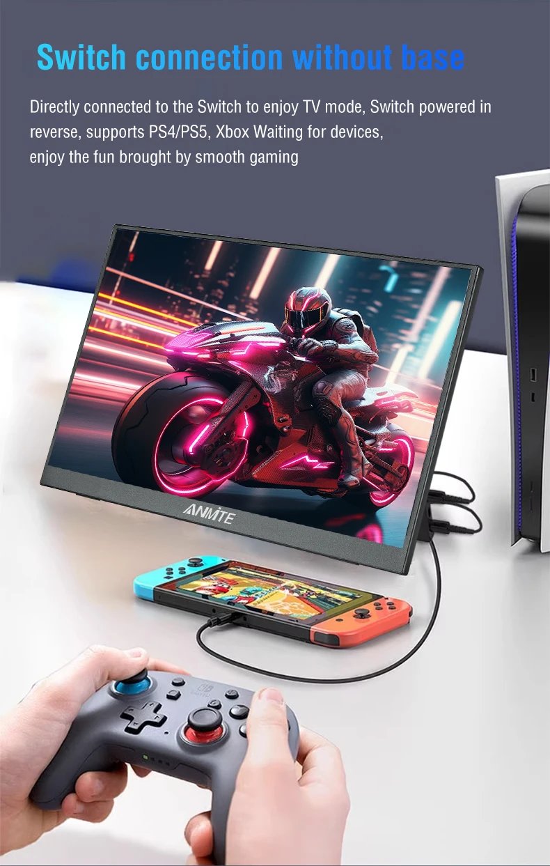 Anmite 15.6-Inch Portable Touch Monitor 1080P Hdr 16:9 Low Blue Light For Xbox Ps4 / 5 Switch Cell Phone Pc Loptop Extension Anmite 15.6-Inch Portable Touch Monitor 1080P Hdr 16:9 Low Blue Light For Xbox Ps4 / 5 Switch Cell Phone Pc Loptop Extension