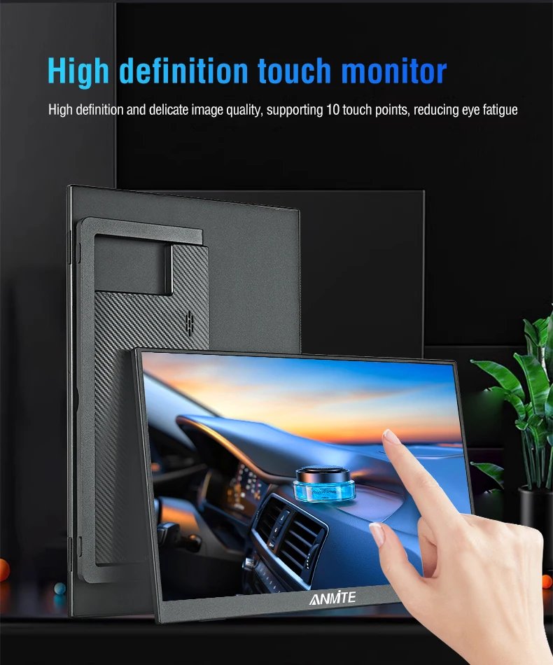 Anmite 15.6-Inch Portable Touch Monitor 1080P Hdr 16:9 Low Blue Light For Xbox Ps4 / 5 Switch Cell Phone Pc Loptop Extension Anmite 15.6-Inch Portable Touch Monitor 1080P Hdr 16:9 Low Blue Light For Xbox Ps4 / 5 Switch Cell Phone Pc Loptop Extension
